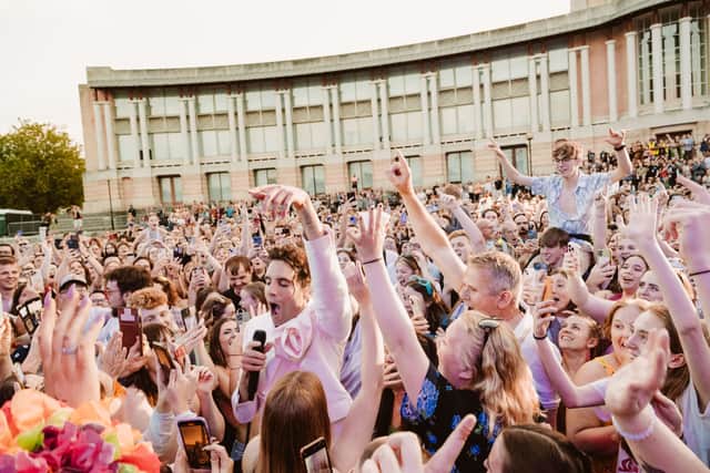 Watch the incredible moment Mika jumps in the crowd at Bristol Sounds 2023